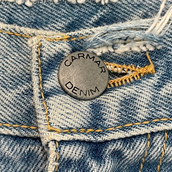 Carmar Vintage Cut Out Distressed Floral Lace High Waisted Jeans / NWOT - Picture 3 of 11